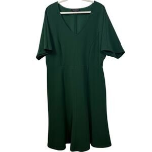 ELOQUII Emerald Green Fit & Flare Dress – Size 20 - Christmas dress